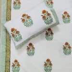 NANDINI HAND BLOCK PRINTED BEDSHEET WITH TWO REVERSIBLE PILLOW COVERS