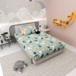 RAINBOW DREAMS GREEN SOFT COTTON KIDS BEDSHEET 60x90