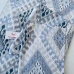 PERCALE COTTON IKKAT PRINT BEDSHEET WITH TWO PILLOW COVERS - BLUE