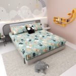 RAINBOW DREAMS GREEN SOFT COTTON KIDS BEDSHEET 100x108