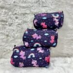 SET OF THREE COSMETIC BAG/POUCHES WITH WATERPROOF LINING