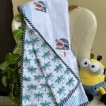 HAND BLOCK PRINTED REVERSIBLE MULMUL BABY DOHAR