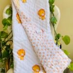 SIMBA HANDBLOCK PRINTED REVERSIBLE MULMUL BABY QUILT | COMFORTER