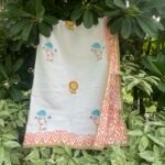 HAND BLOCK PRINTED REVERSIBLE MULMUL BABY DOHAR