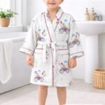 HANDBLOCK PURE COTTON KIDS BATHROBE