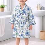 HANDBLOCK PURE COTTON KIDS BATHROBE