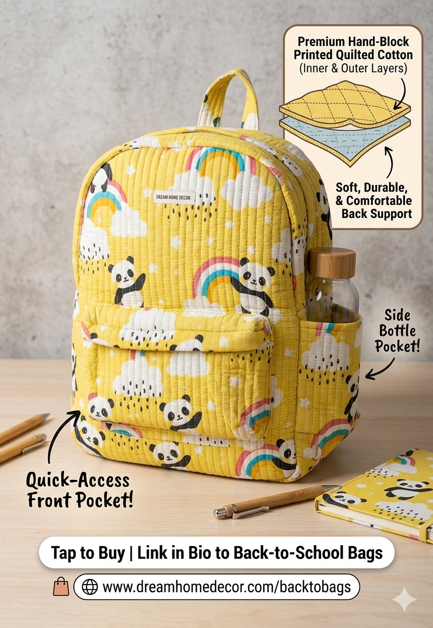 Handmade Quilted Cotton Backpack