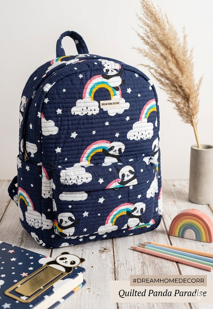Handmade Quilted Cotton Backpack - Image 2