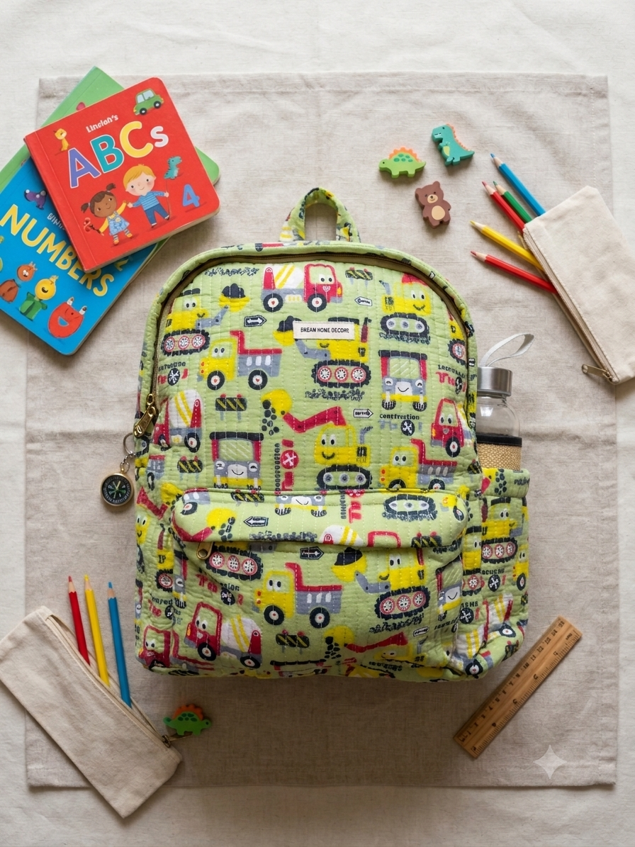 Handmade Quilted Cotton Backpack - Image 2
