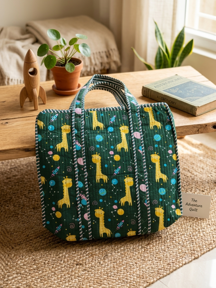 Handmade Quilted Cotton Tote Bag