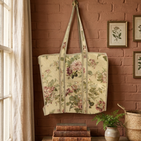 Handmade Quilted Cotton Tote Bag