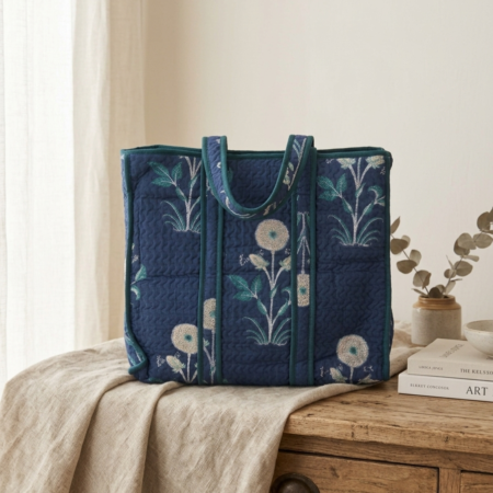 Handmade Quilted Cotton Tote Bag