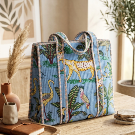 Handmade Quilted Cotton Tote Bag