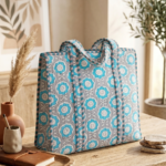 Handmade Quilted Cotton Tote Bag