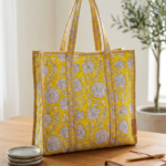 Handmade Quilted Cotton Tote Bag