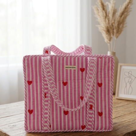 Handmade Quilted Cotton Mini Tote Bag