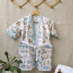 HANDBLOCK PURE COTTON KIDS BATHROBE
