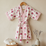 HANDBLOCK PURE COTTON KIDS BATHROBE
