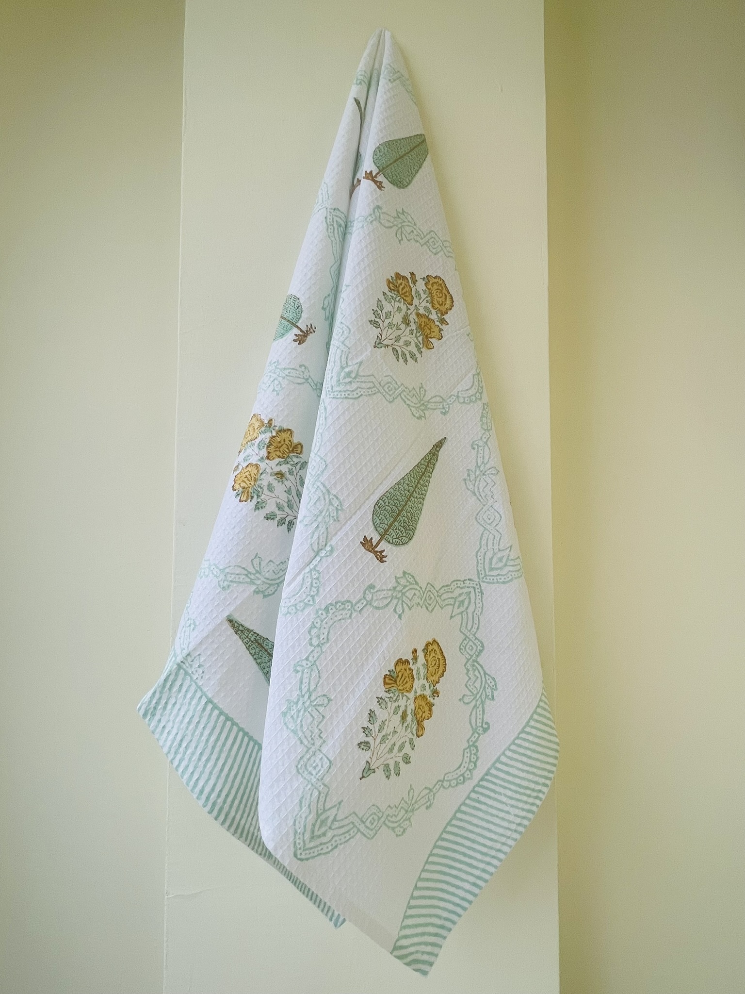 Hand Block Printed Pure Cotton Bath Towels | Premium Indian Artisan Design
