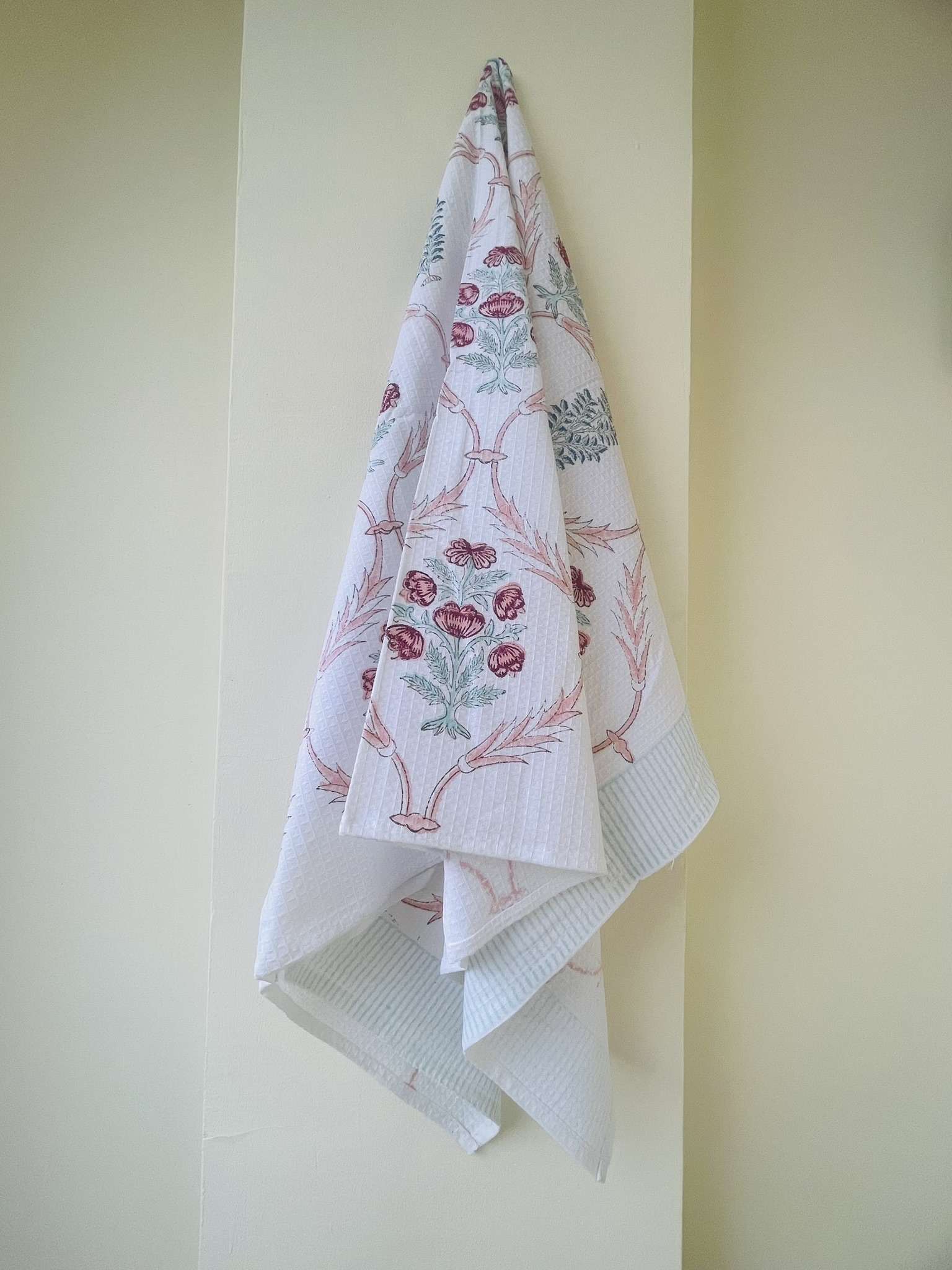 Hand Block Printed Pure Cotton Bath Towels | Premium Indian Artisan Design