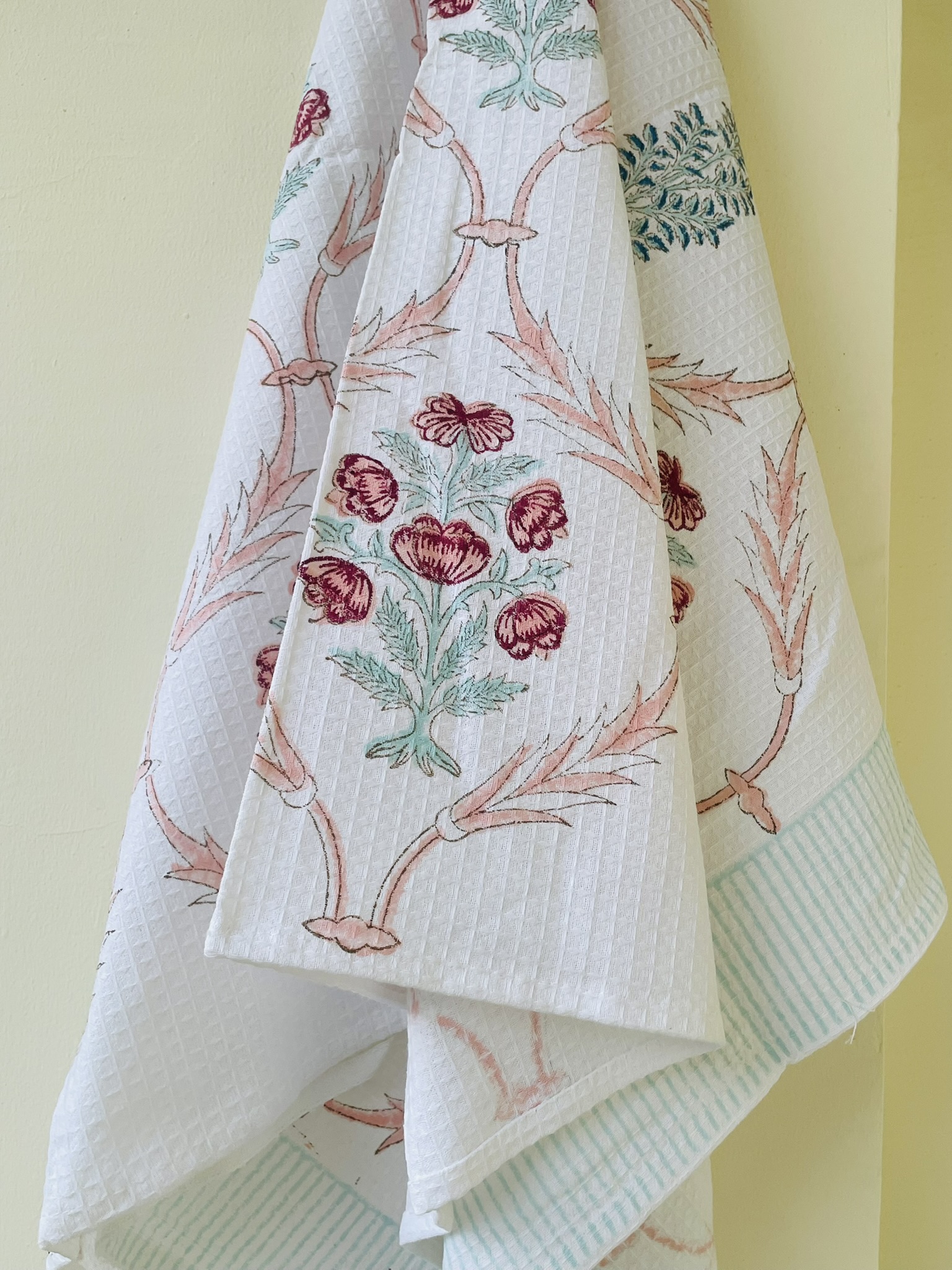 Hand Block Printed Pure Cotton Bath Towels | Premium Indian Artisan Design - Image 2