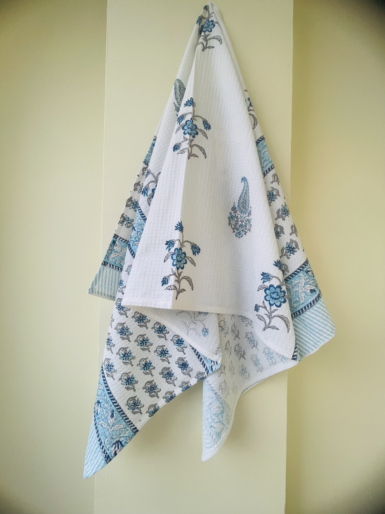 Hand Block Printed Pure Cotton Bath Towels | Premium Indian Artisan Design
