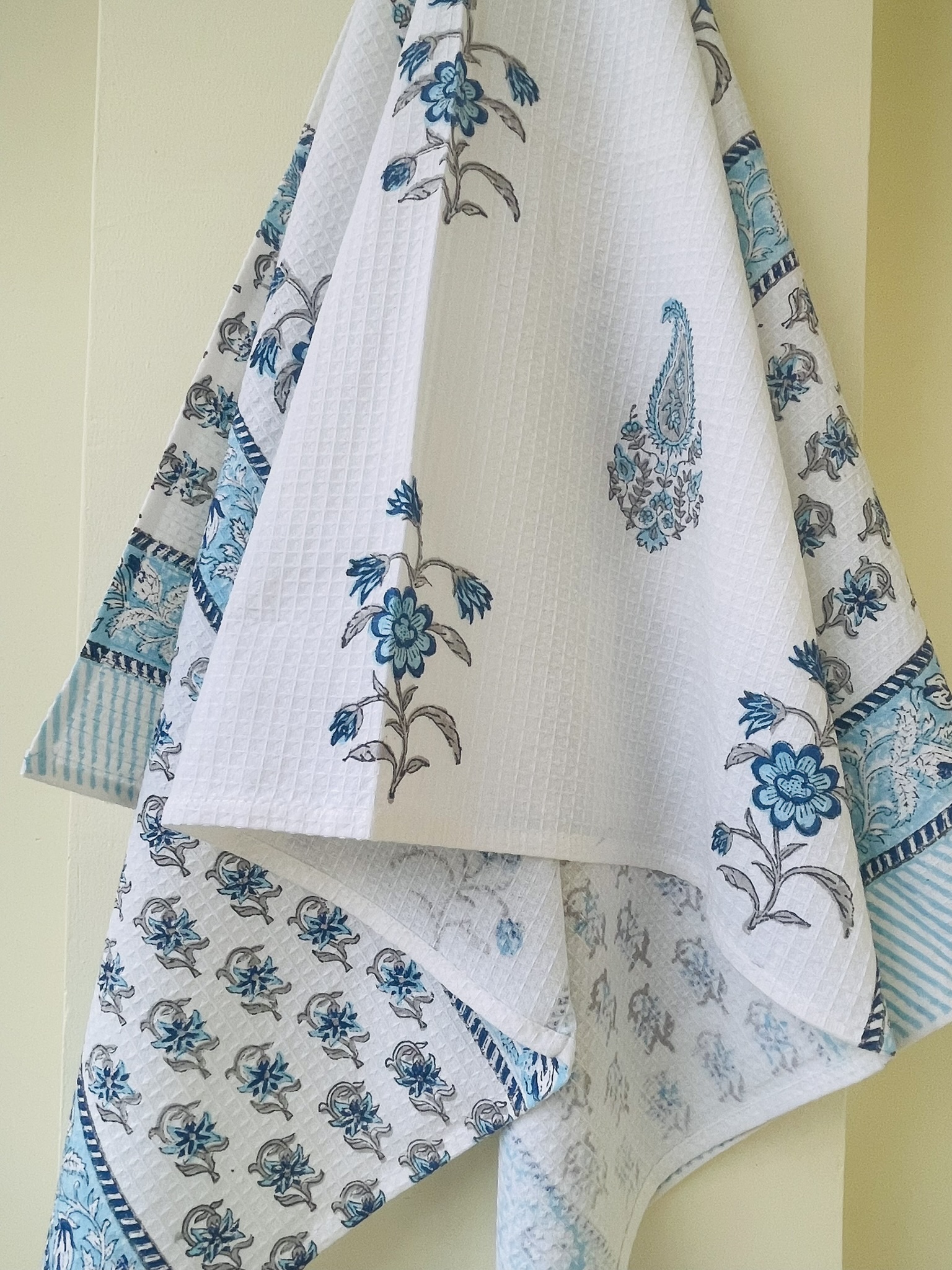 Hand Block Printed Pure Cotton Bath Towels | Premium Indian Artisan Design - Image 2