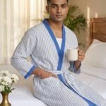 Hand block Pure Cotton Adult Bathrobe