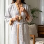 Hand block Pure Cotton Adult Bathrobe