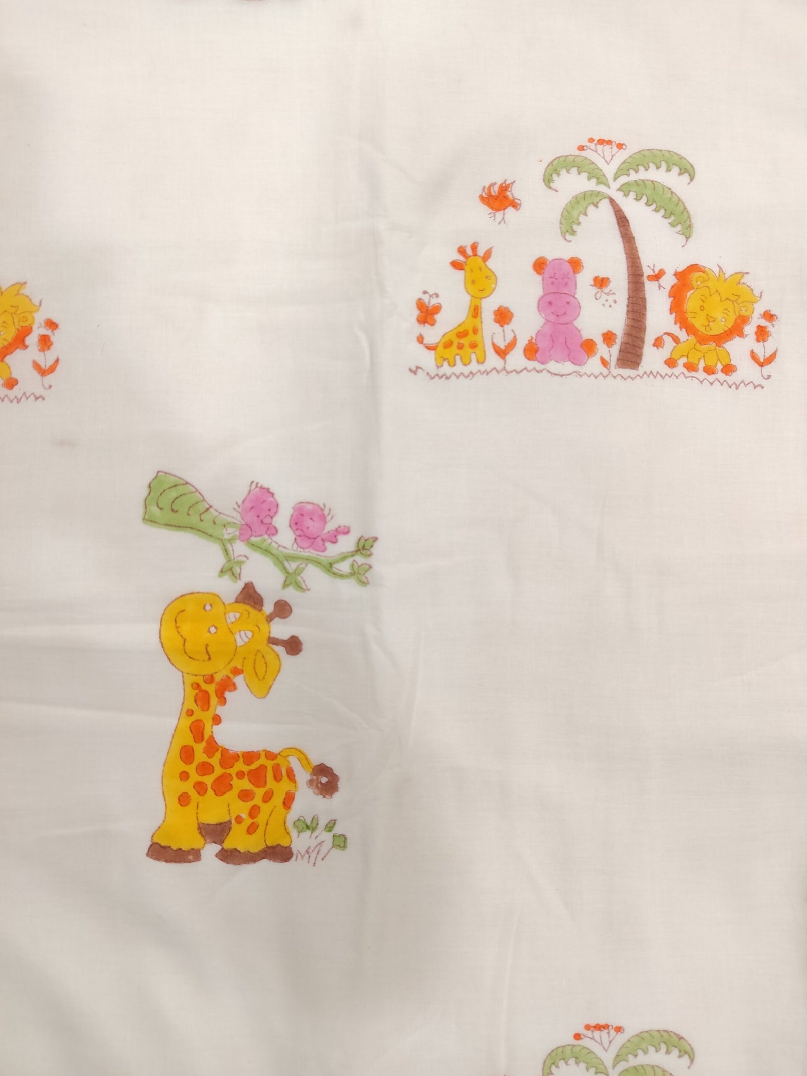 HAND BLOCK PRINTED REVERSIBLE MULMUL BABY DOHAR - Image 3