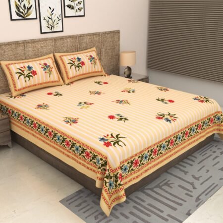 Meher - Beige Bedsheet (108x108 Inches)