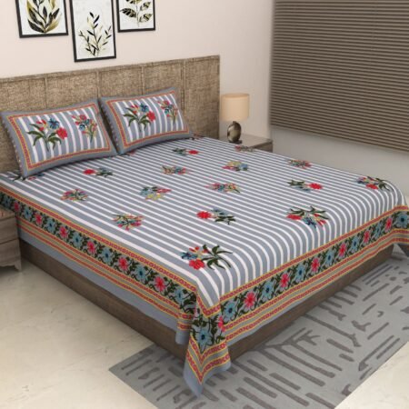 Meher - Blue Bedsheet (108x108 Inches)