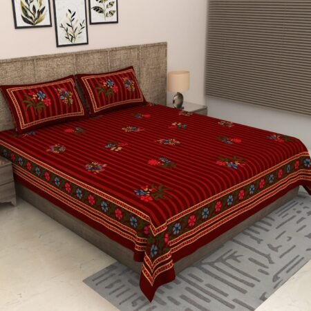Meher - Red Bedsheet (108x108 Inches)