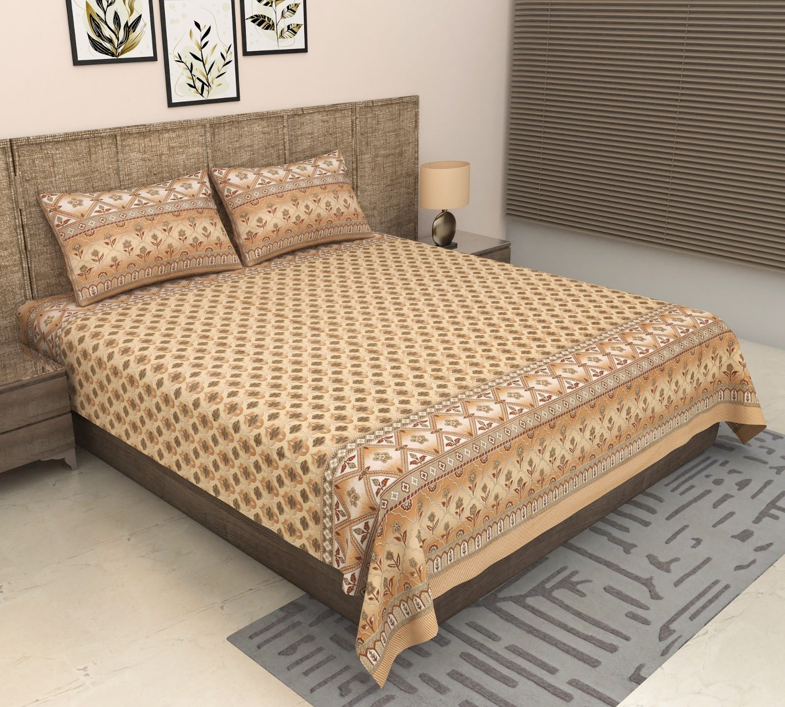 Barfi - Brown Bedsheet (108x108 Inches)