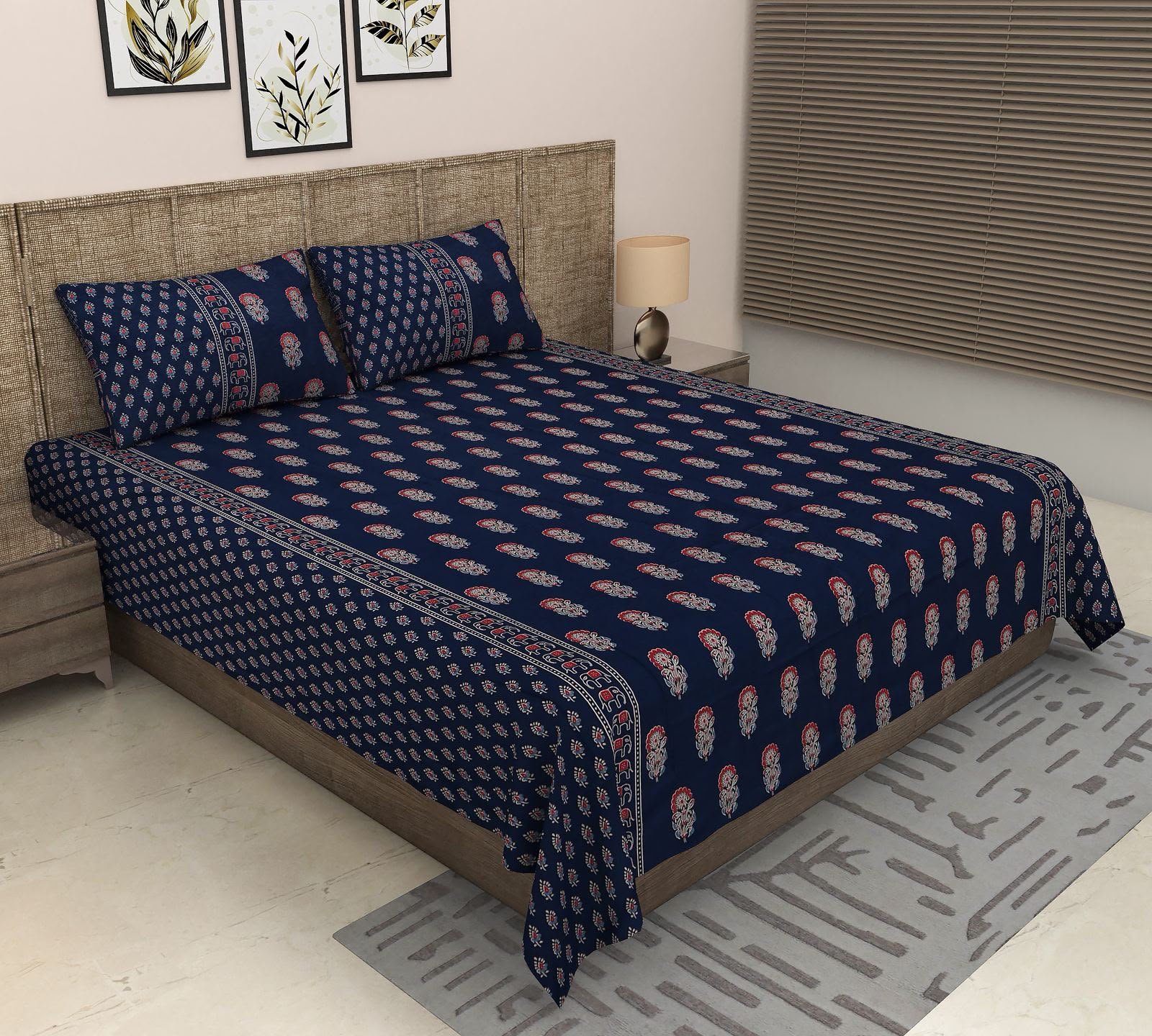 Anaya - Blue Bedsheet (108x108 Inches)