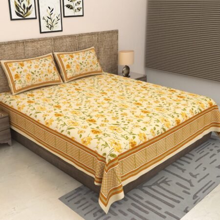 Heer - Yellow Bedsheet (108x108 Inches)