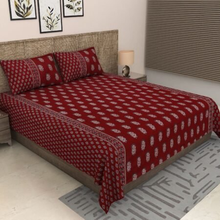 Anaya - Red Bedsheet (108x108 Inches)