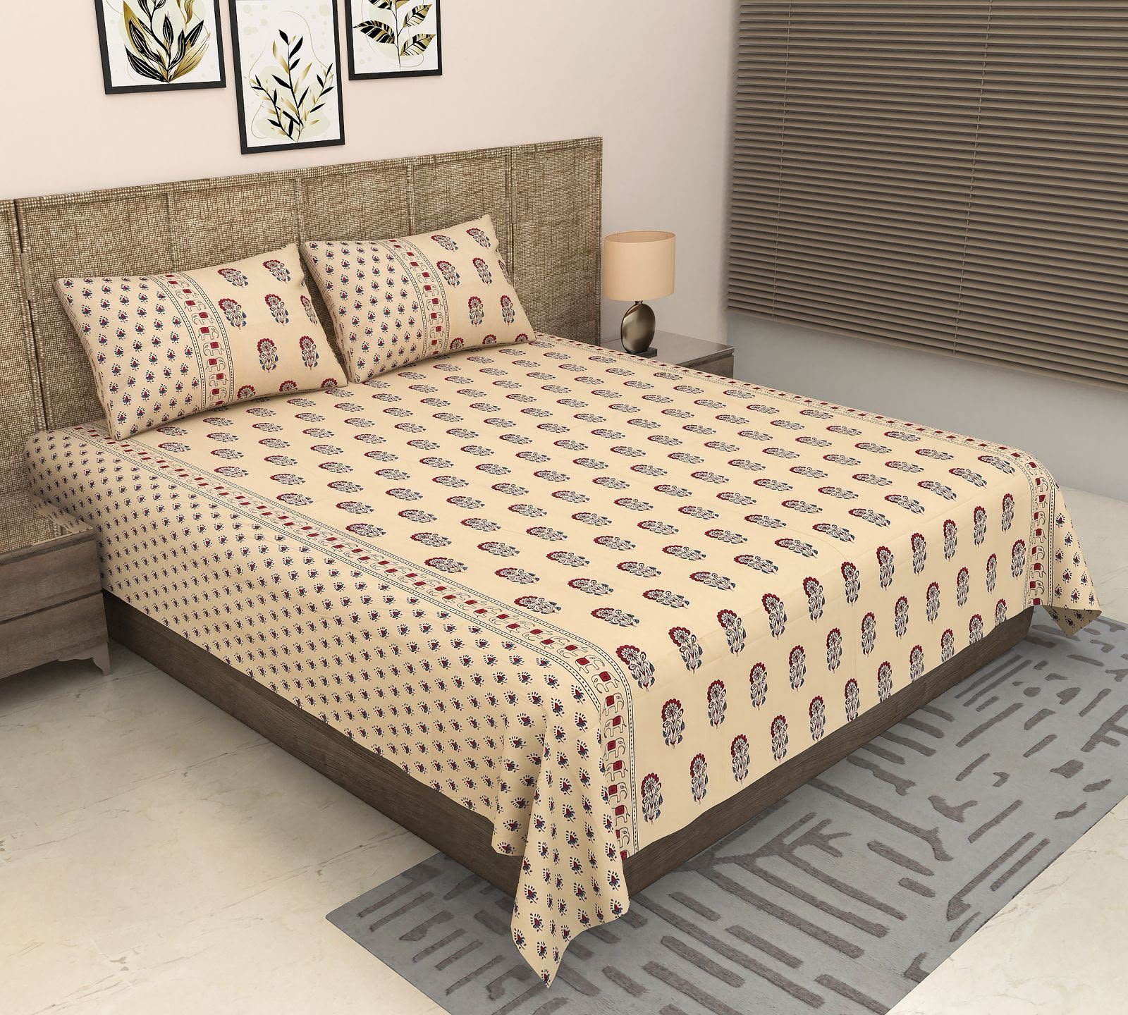 Anaya - Beige Bedsheet (108x108 Inches)