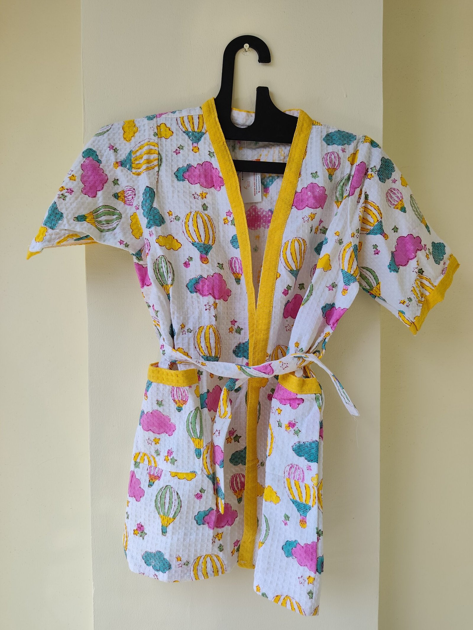 HOT AIR BALLOON HANDBLOCK PURE COTTON KIDS BATHROBE - Image 7