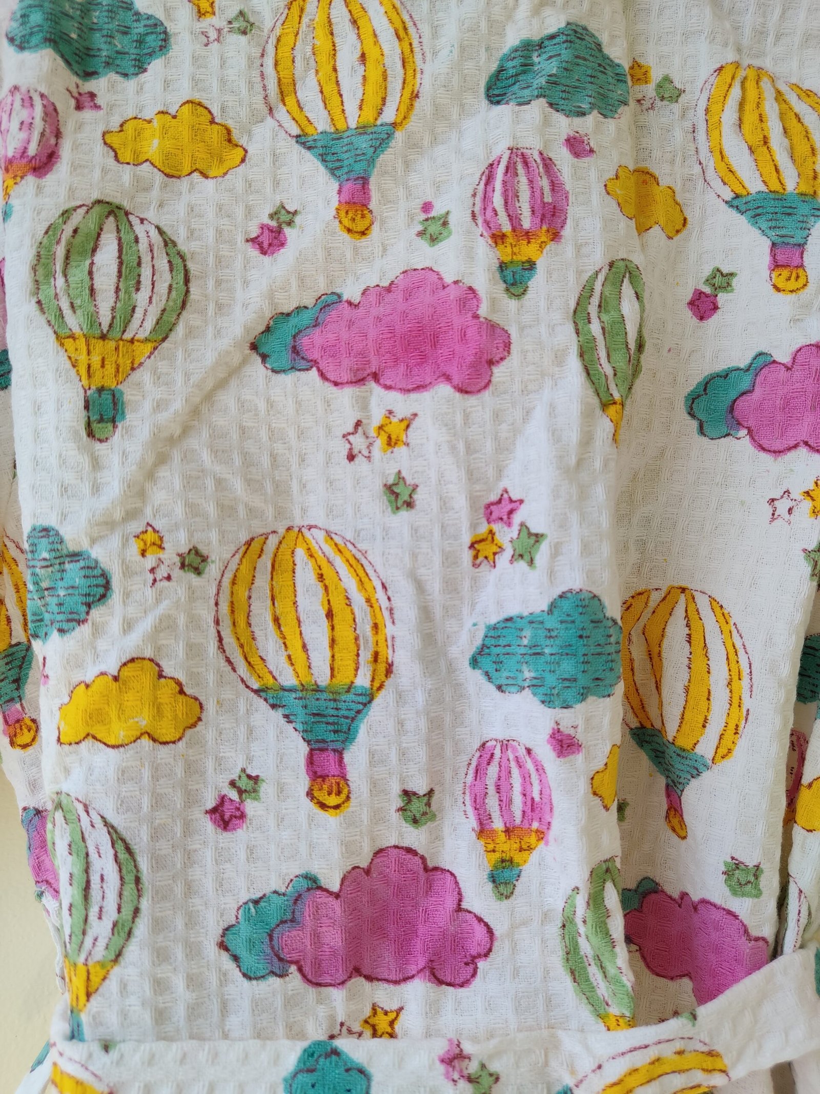 HOT AIR BALLOON HANDBLOCK PURE COTTON KIDS BATHROBE - Image 3