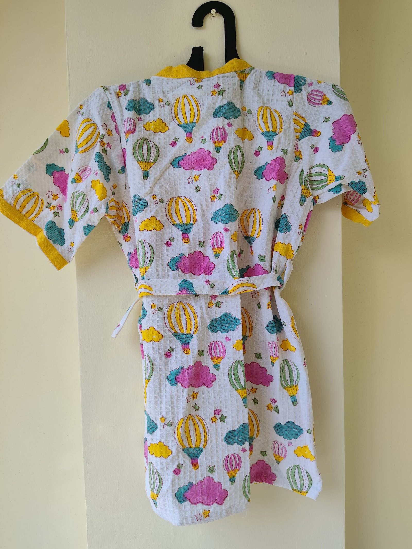 HOT AIR BALLOON HANDBLOCK PURE COTTON KIDS BATHROBE - Image 4